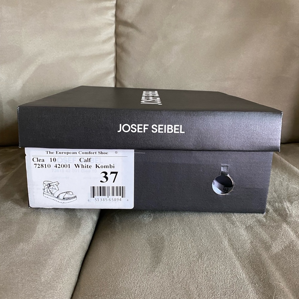 NIB Josef Seibel “Clea 10” White Kombi ladies wedge platform sandals, size EU 37 - Picture 12 of 12